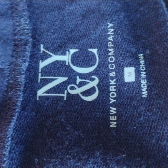 NY & Company Navy Boat Neck Stretch Joggers Jumpsuit Sz M - Picture 5 of 5